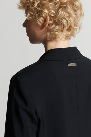 Two-way stretch wool canvas blazer