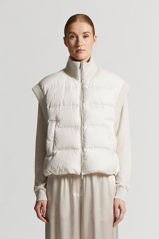 Lurex tricot and down vest