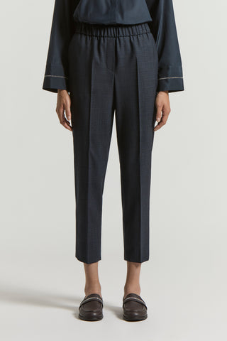 Wool jaspe canvas trousers