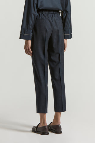 Wool jaspe canvas trousers