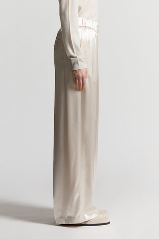 Shiny viscose satin trousers