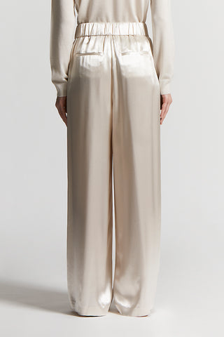 Shiny viscose satin trousers