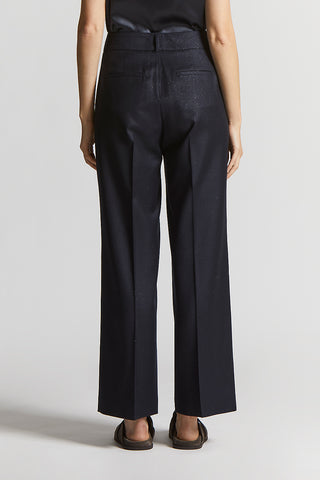 Lurex wool flannel trousers