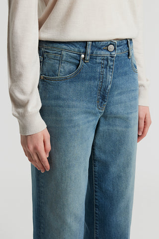 Washed stretch cotton jeans