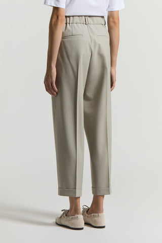 Wool gabardine trousers