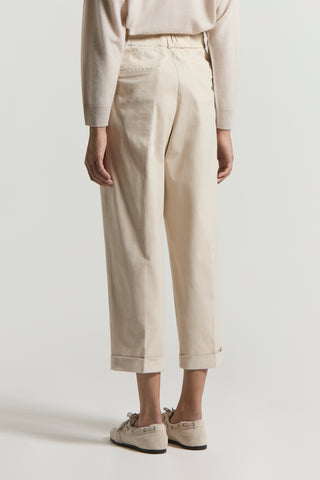 Stretch cotton gabardine trousers