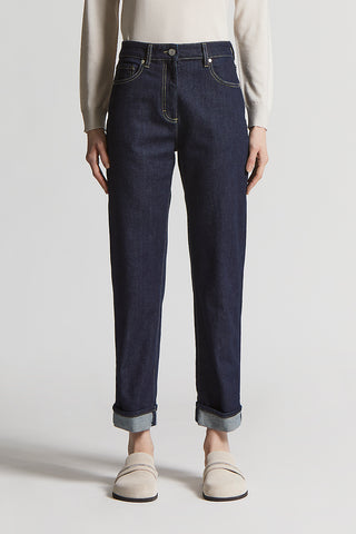 Washed stretch cotton jeans