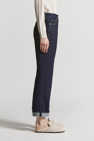 Washed stretch cotton jeans