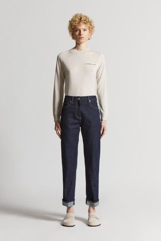 Washed stretch cotton jeans