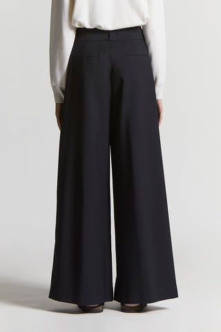 Two-way stretch wool canvas trousers