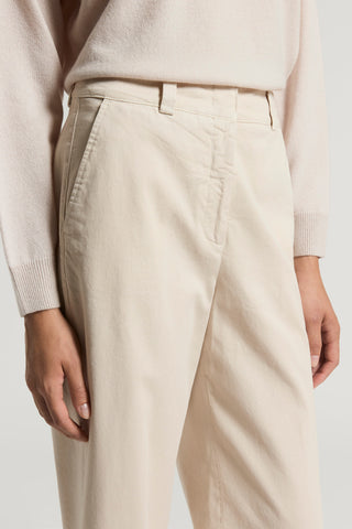 Stretch cotton gabardine trousers
