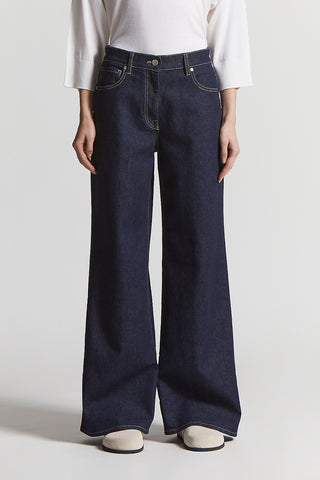 Washed stretch cotton jeans