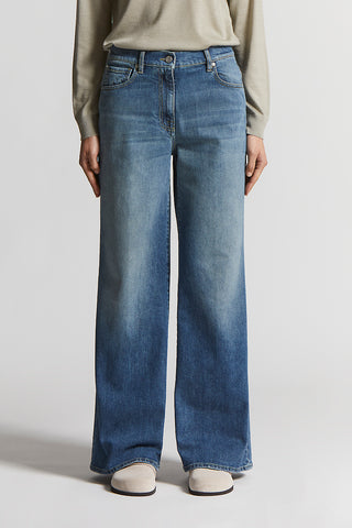 Washed stretch cotton jeans