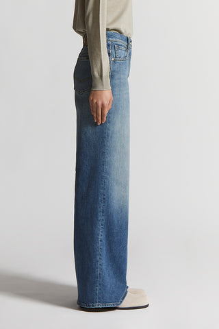 Washed stretch cotton jeans