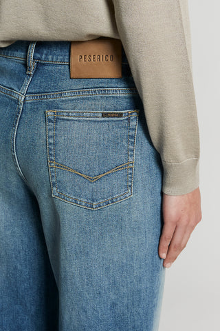 Washed stretch cotton jeans