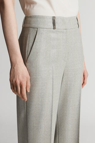 Wool-blend flannel trousers