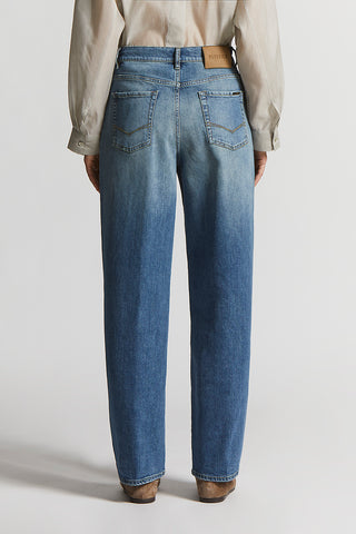 Washed stretch cotton jeans