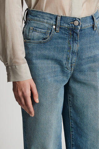 Washed stretch cotton jeans
