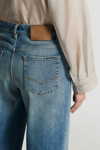 Washed stretch cotton jeans