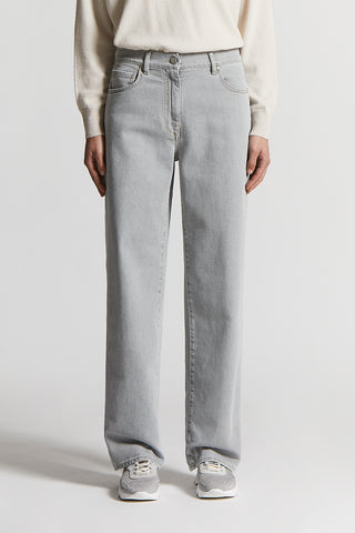 Grey stretch cotton jeans