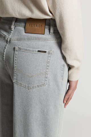Grey stretch cotton jeans