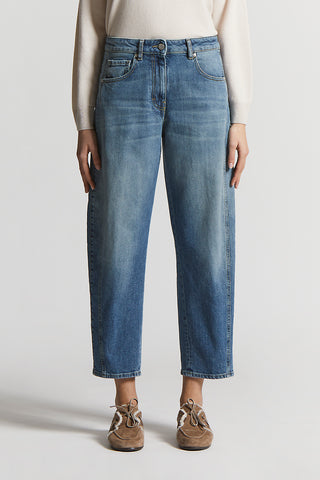 Washed stretch cotton jeans