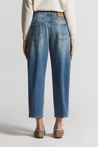 Washed stretch cotton jeans