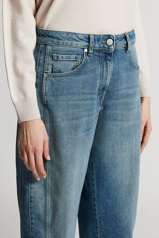 Washed stretch cotton jeans