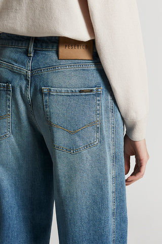 Washed stretch cotton jeans