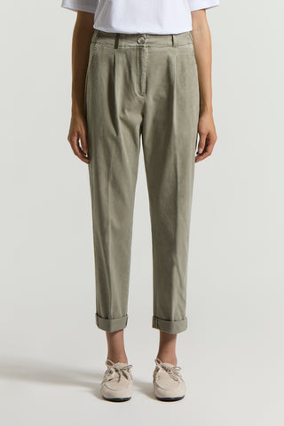 Delavè stretch cotton gabardine trousers