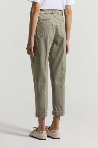 Delavè stretch cotton gabardine trousers
