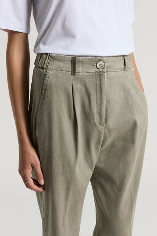 Delavè stretch cotton gabardine trousers