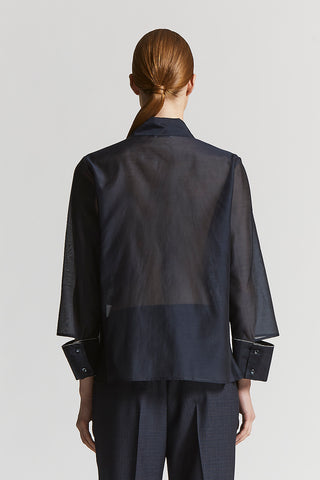 Matte silk and cotton organza shirt