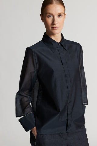 Matte silk and cotton organza shirt