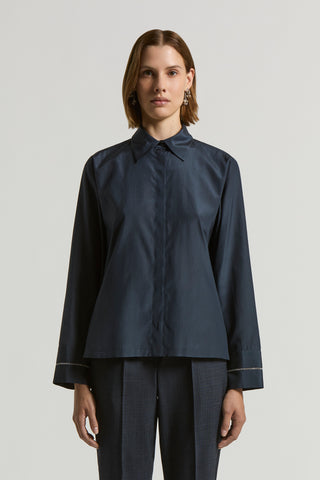 Cotton and habotai silk shirt