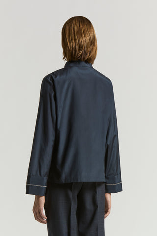 Cotton and habotai silk shirt