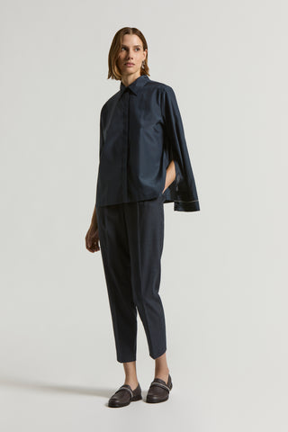 Cotton and habotai silk shirt