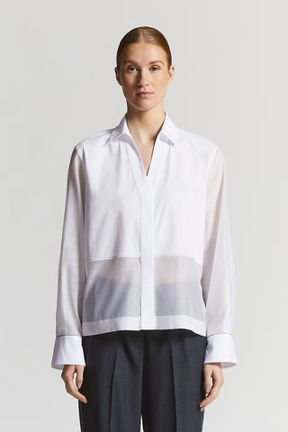 Cotton and organza poplin shirt
