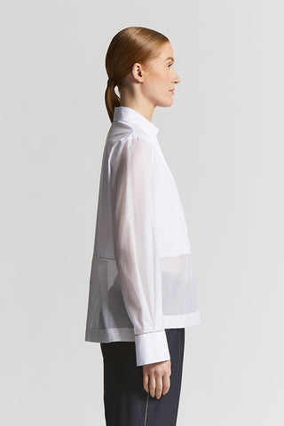 Cotton and organza poplin shirt