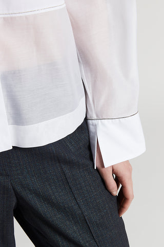 Cotton and organza poplin shirt