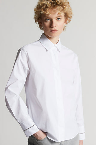 Stretch cotton poplin shirt