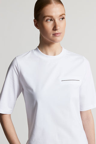 Stretch cotton jersey T-shirt