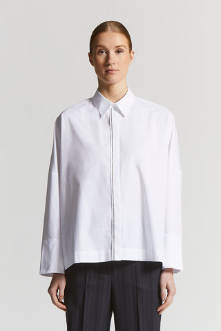Stretch cotton poplin shirt