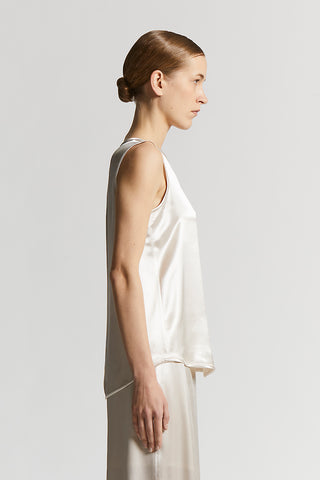 Shiny viscose satin top