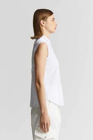 Cotton poplin and stretch jersey shirt