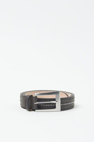 Leather belt with Punto Luce detailing