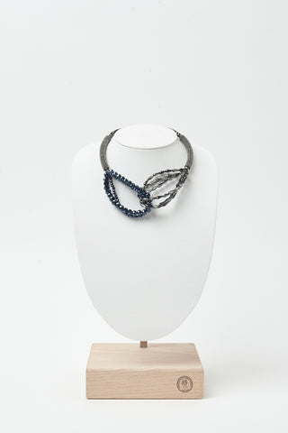 Crystal and brass choker