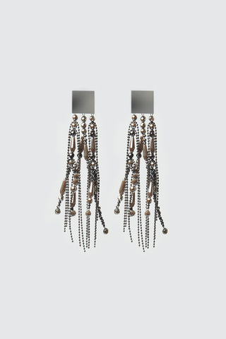 Drop earrings with demi-fine crystals