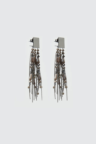 Drop earrings with demi-fine crystals