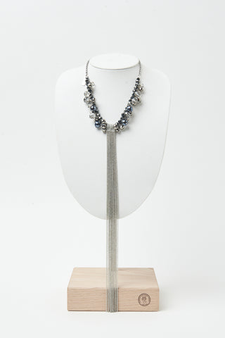 Demi-fine crystal tie necklace